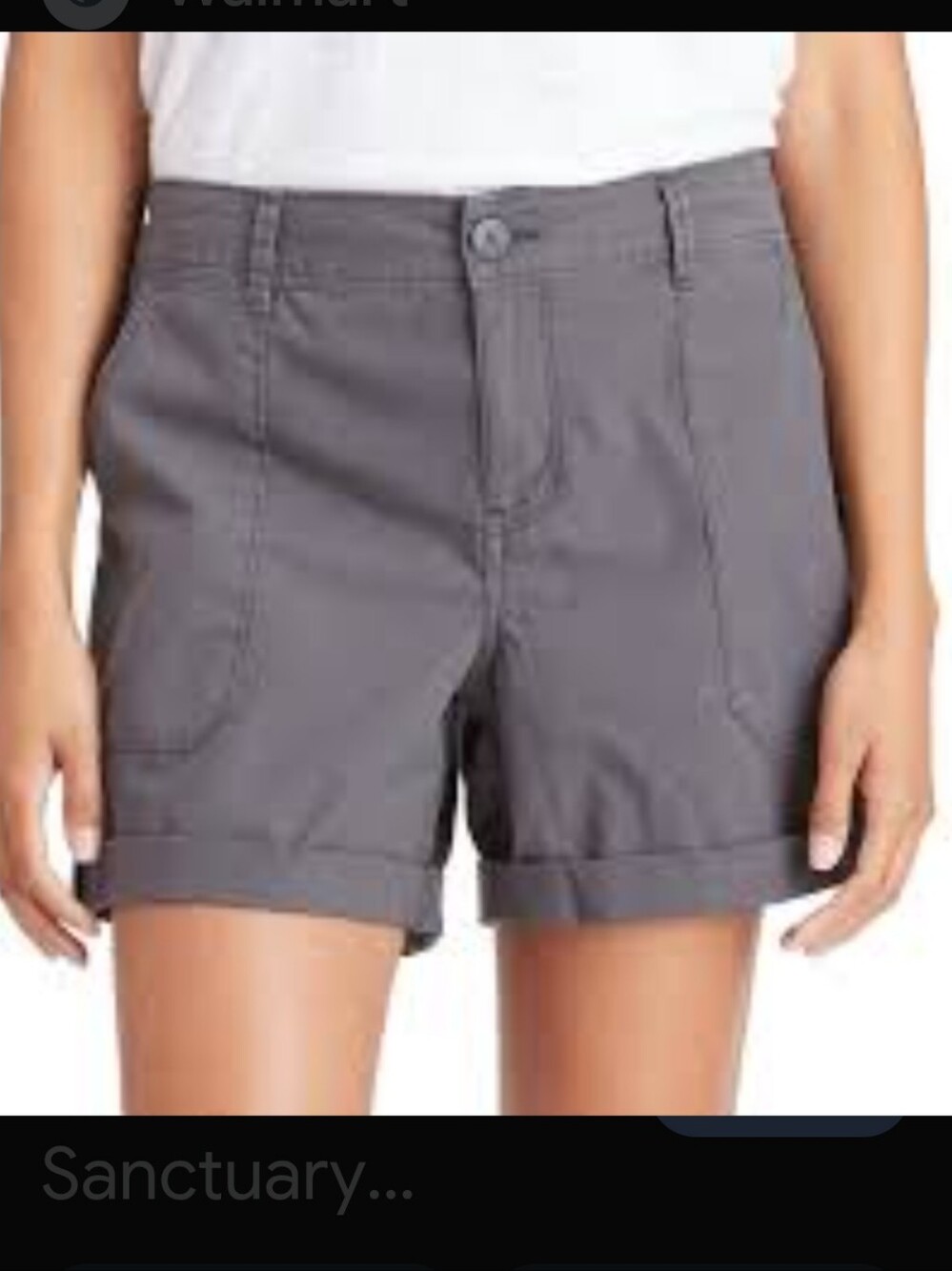 Social Standard Sanctuary Gray Roll-Cuff Grey Utility Shorts, Size Small, NWT